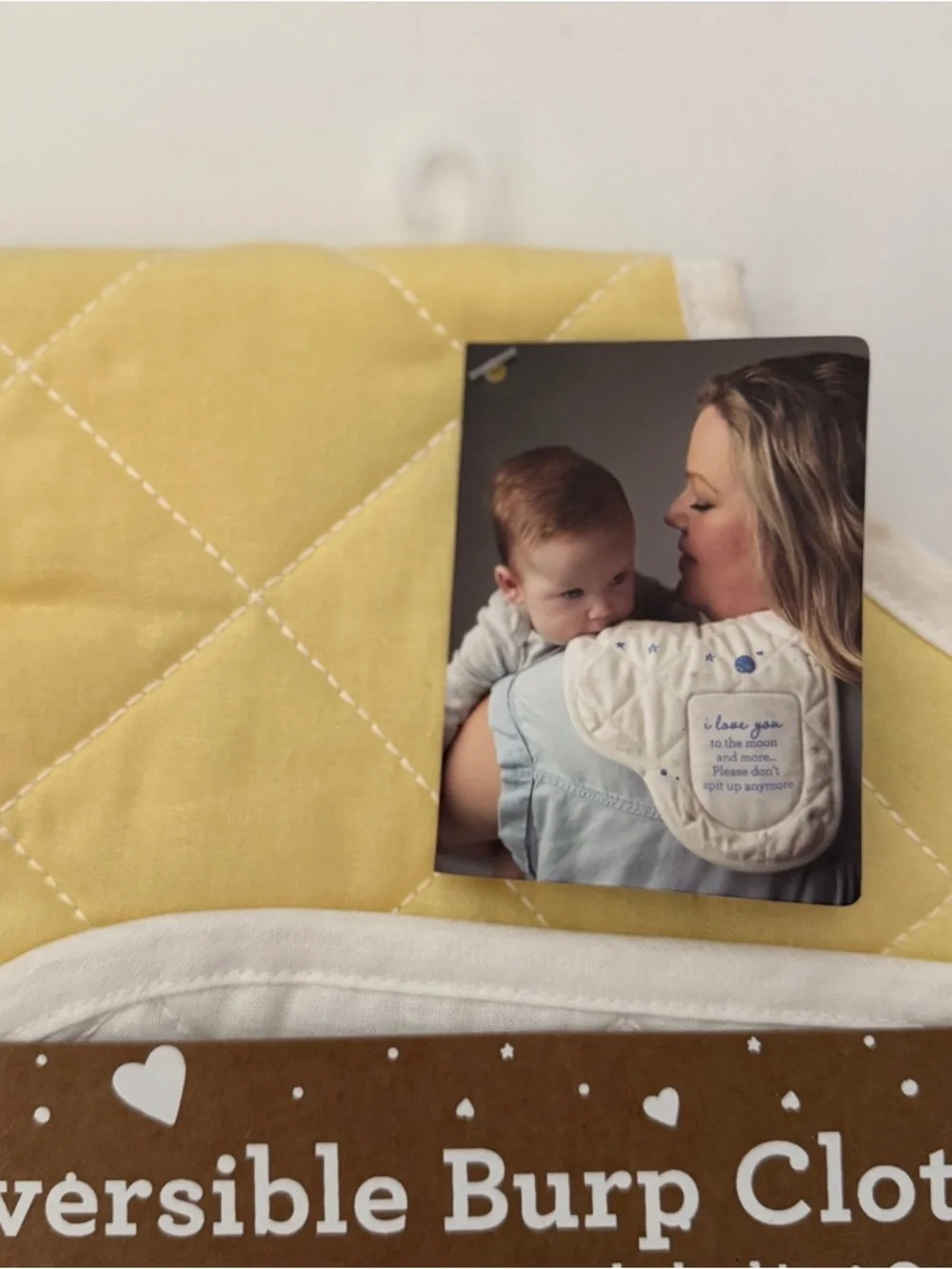 Demdaco Reversible Baby Burp Cloths - Set of 2 Yellow and White